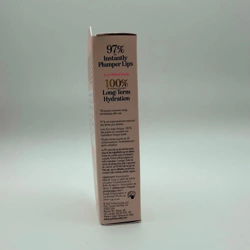 Polite Society B.I.G. Mouth Lip Plumping Oil Gloss 5mL Full Size NIB
